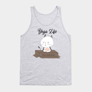 Yoga Cat / Yoga Life / Yoga Training T-shirt / Cute Cat Doing Yoga / Think Outside The Box Tank Top